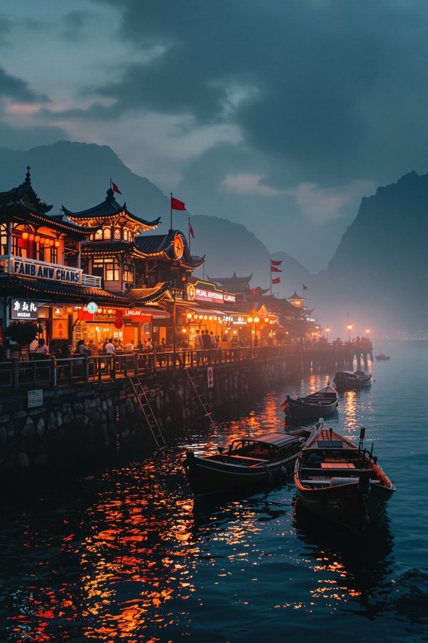 珠江码头电影封面——黄昏的旧码头